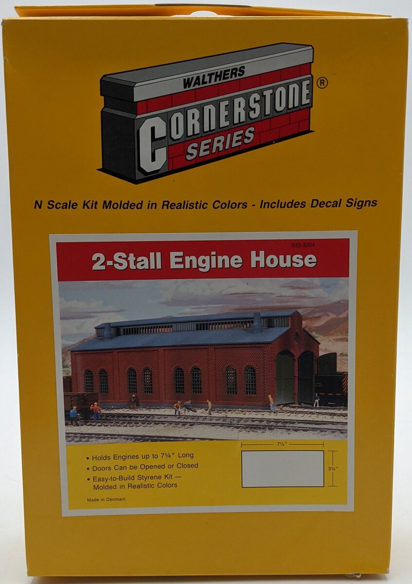 Walthers 933-3204 N Scale 2-Stall Enginehouse Building Kit