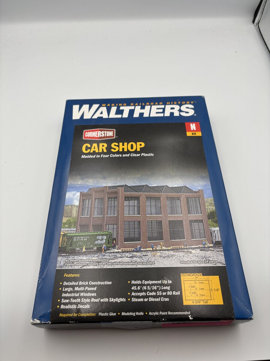 Walthers 933-3228 N Car Shop Structure Building Kit