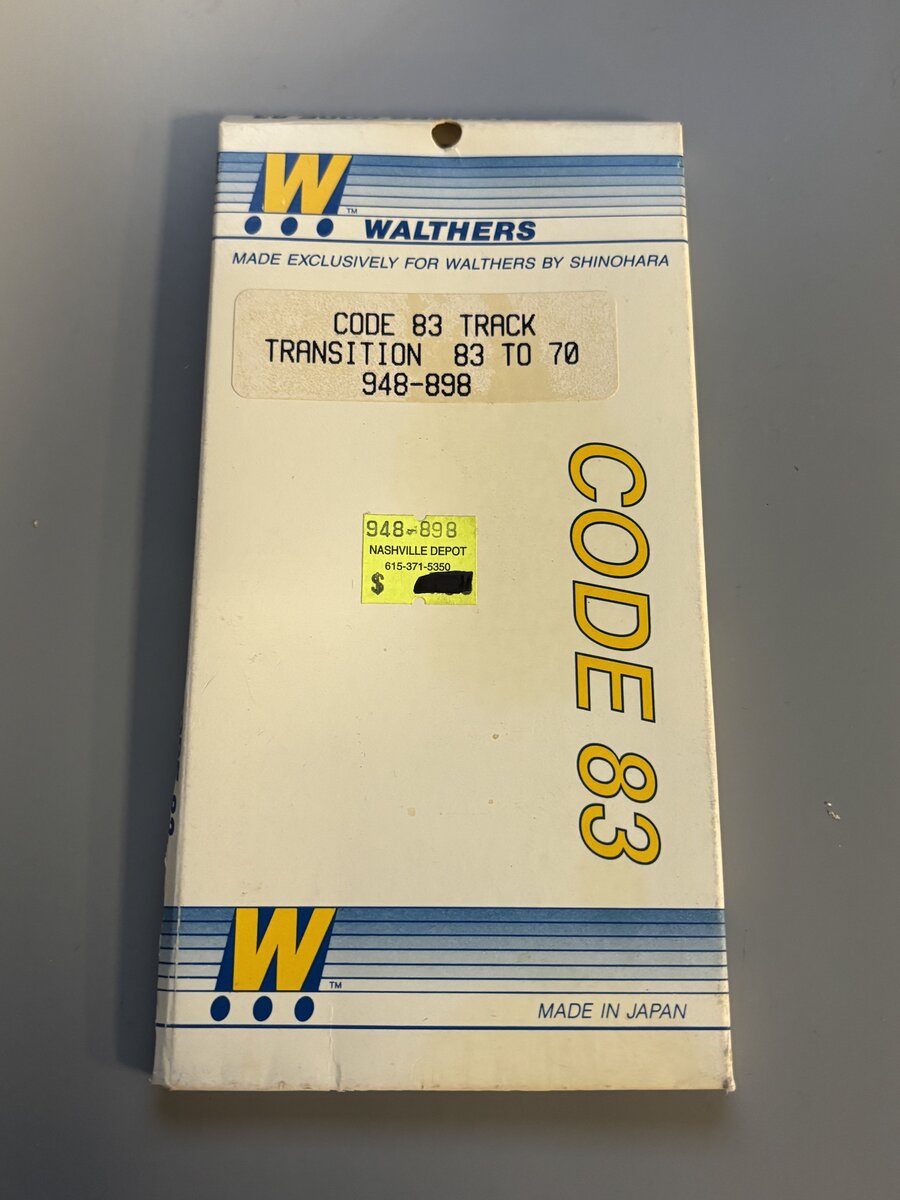 Walthers 948-898 HO Code 83 to 70 Code 83 Nickel Silver Transition Track