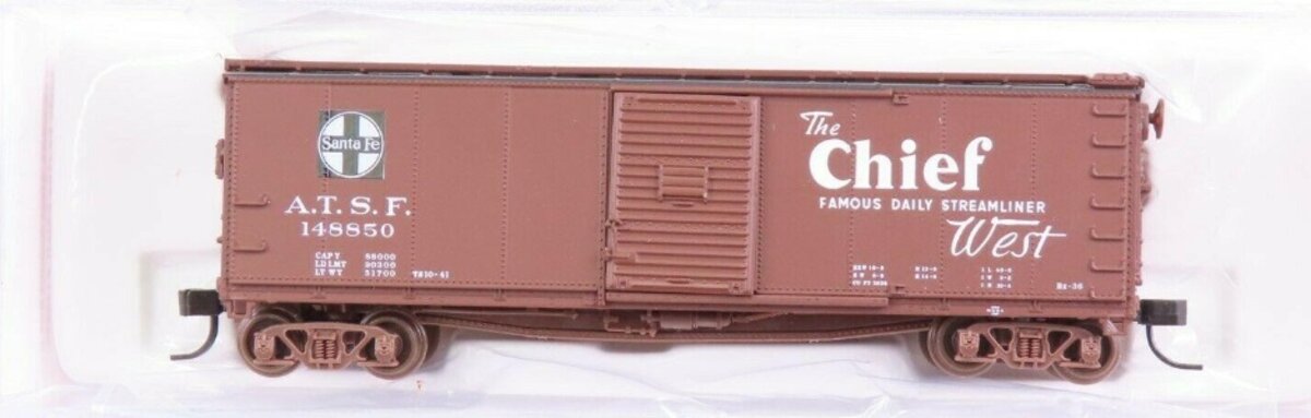 Atlas 45816 N Scale Santa Fe/The Chief 40' USRA Steel Rebuilt Boxcar #148850