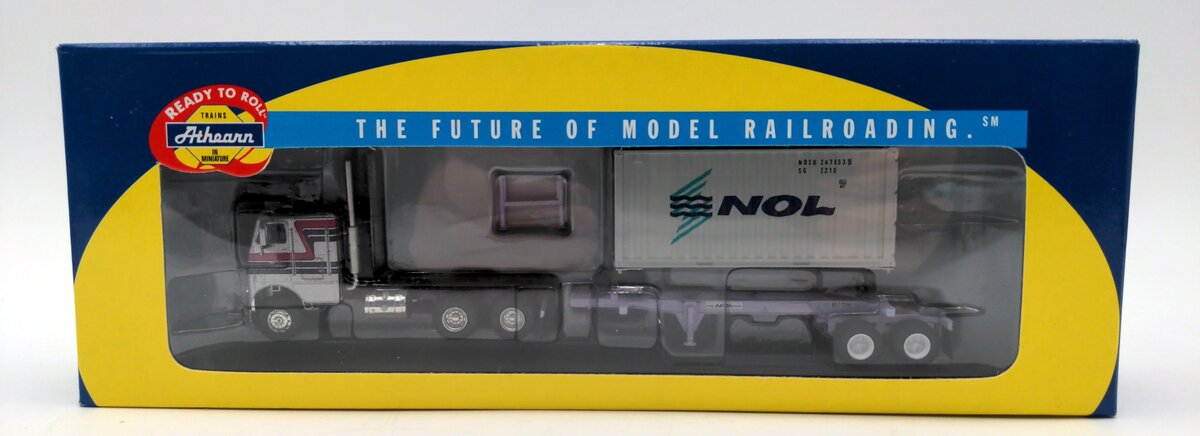 Athearn 92128 HO RTR COE 20'' Container w/Chassis NOL & Freightliner Tractor #2