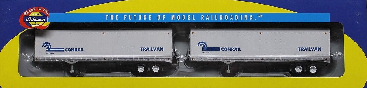 Athearn 70476 HO RTR 40' Piggyback Trailer, Conrail #203489 &204038 (Set of 2)
