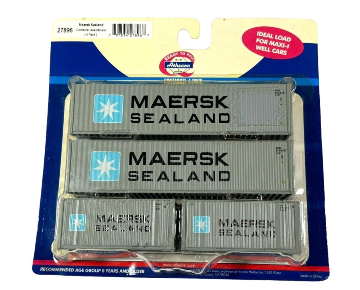 Athearn 27896 HO Maersk 20' & 40' Containers - RTR
