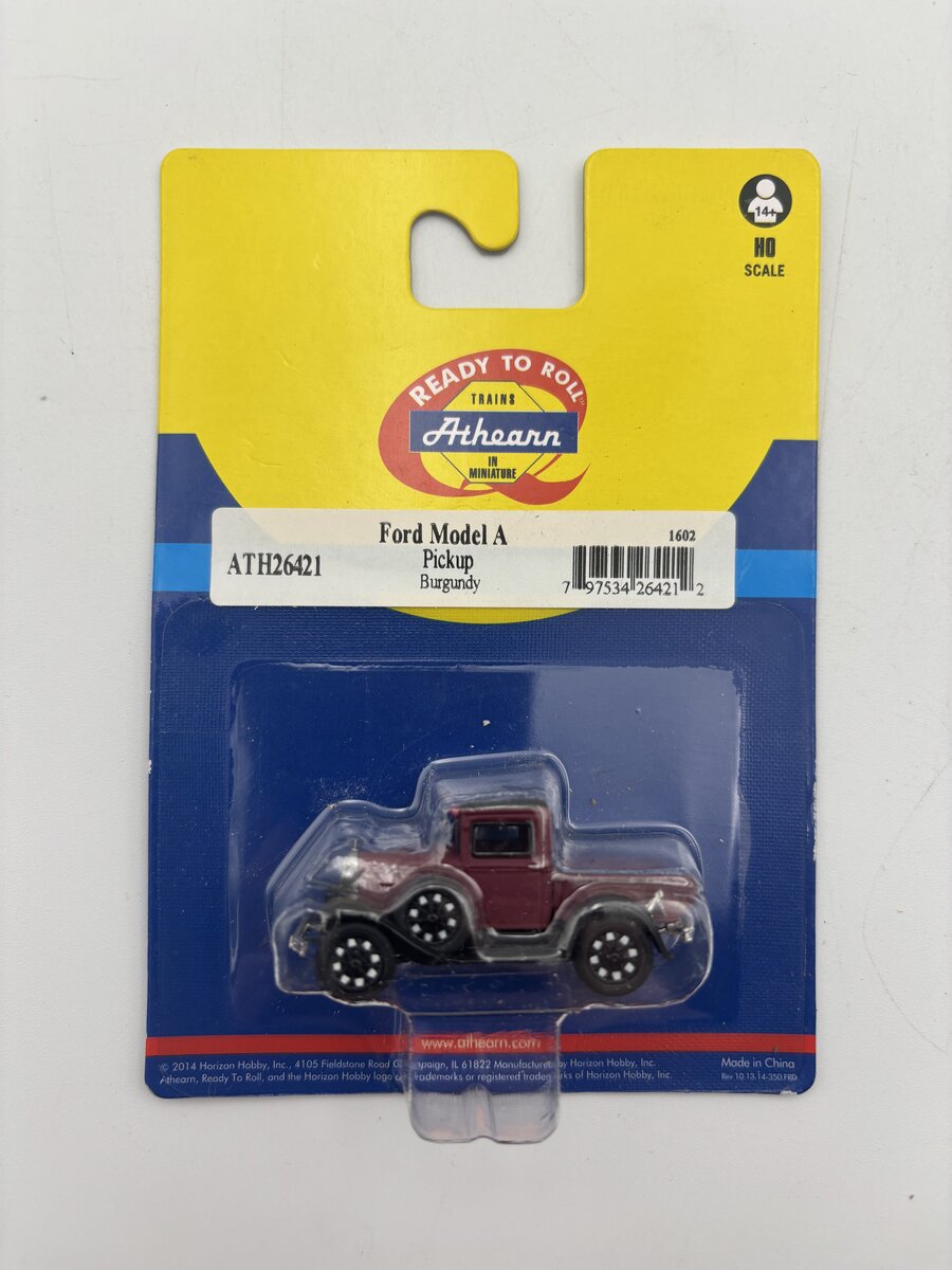 Athearn 26421 1:87 HO Burgundy Ford Model A Pickup Ready To Roll