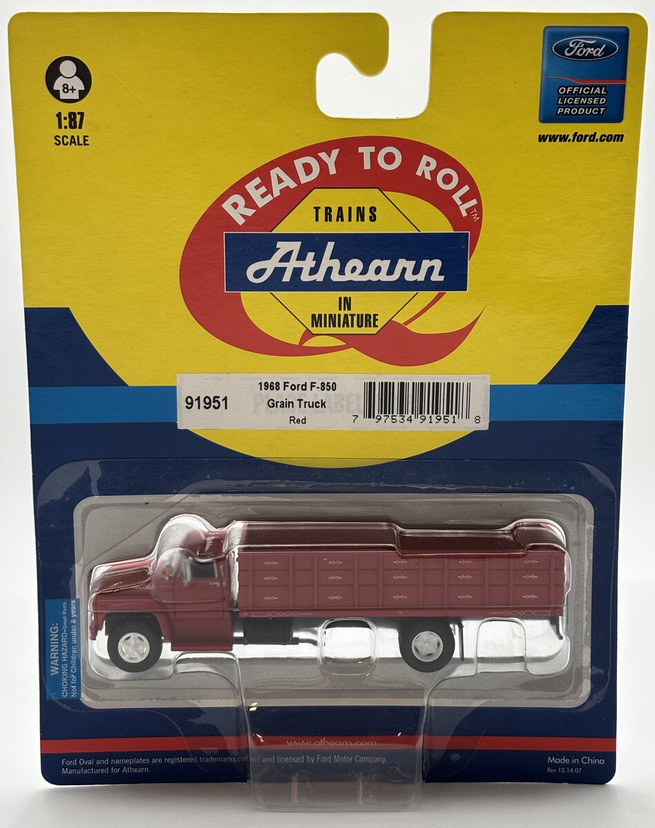 Athearn 91951 HO Red Cab Ford F-850 Grain Truck - RTR