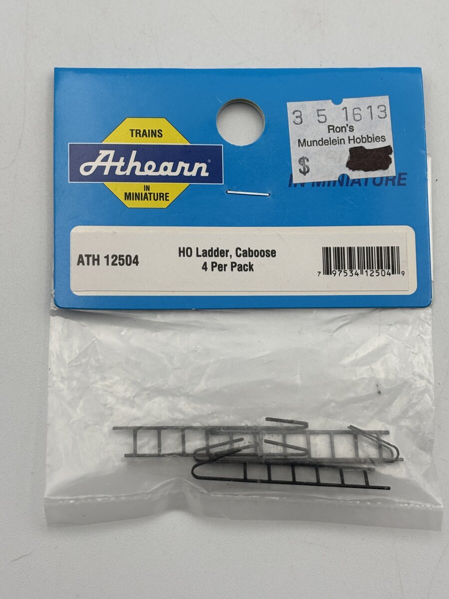 Athearn 12504 HO Caboose Ladder (Pack of 4)