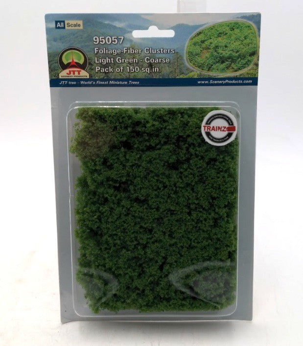 JTT Scenery Products 95057 Light Green Coarse Foliage-Fiber Cluster 150" Sq Pack