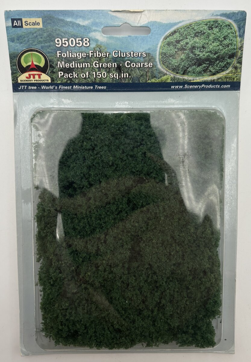 JTT Scenery Products 95058 Medium Green Coarse Foliage-Fiber Cluster 150 Sq. In