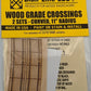 Blair Line 026 N Wood Grade Crossing 10"-12" Curved 11' Ra.Laser-Cut (Pack of 2)