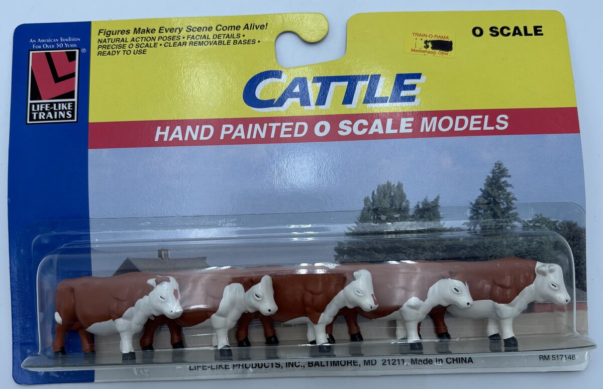 Life Like 1150 O Scale Hand Painted Scale Cattle (Set of 5)