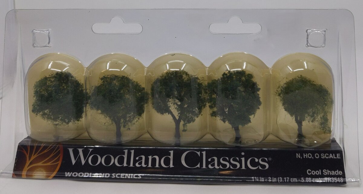 Woodland Scenics TR3548 1 1/4" - 2" Cool Shade Deciduous Trees (Pack of 5)