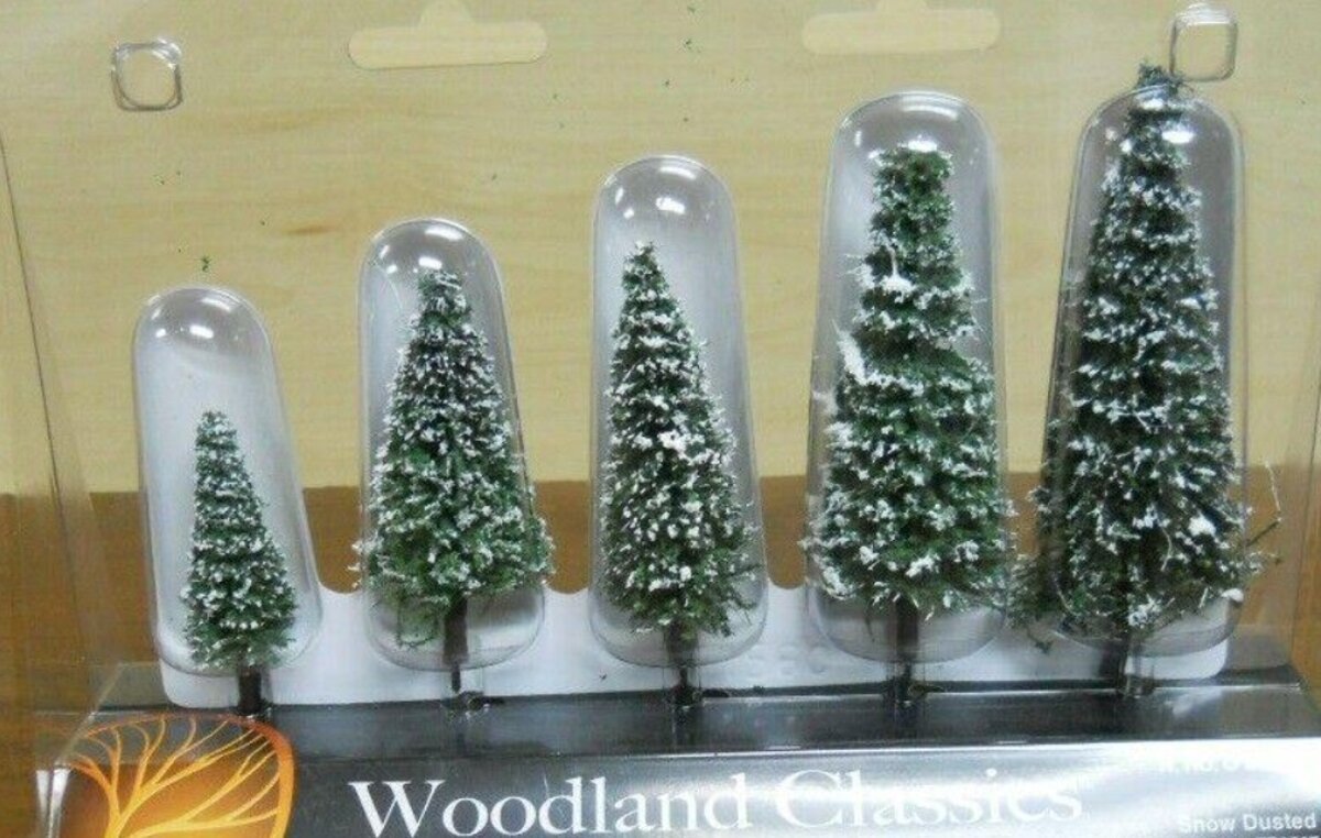 Woodland Scenics TR3567 2" - 3.5" Snow Dusted Trees (Pack of 5)
