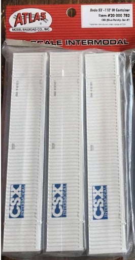Atlas 20000782 HO Scale CSX Jindo 53'-110" Container Set #1 (Set of 3)