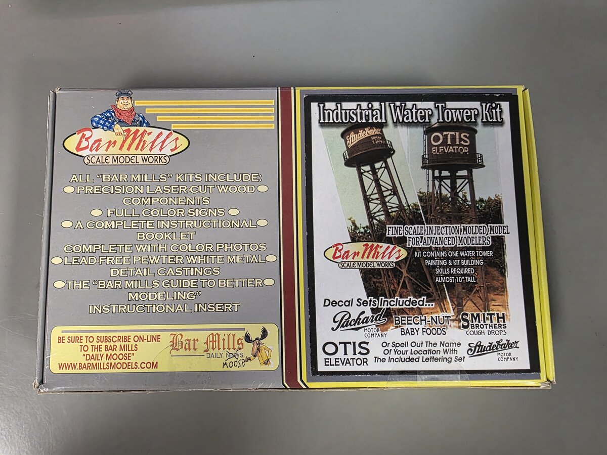 Bar Mills 0132 HO 10" Tall Industrial Water Tower Laser Cut Wood Model Kit