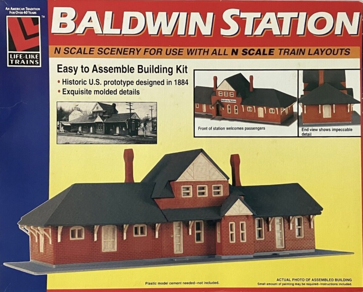 Life Like 7442 N Scale Baldwin Station Building Kit