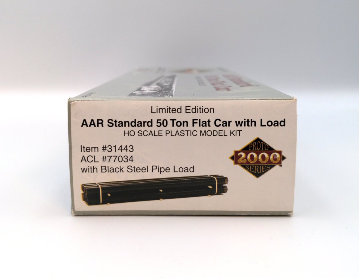 Proto 2000 31443 HO Flatcar Kit w/Black Steel Pipe Load ACL #77034