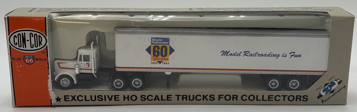 Con-Cor 0004-001073 HO 60 Anniversary Peterbilt Tractor W/48' WhiteTrailer