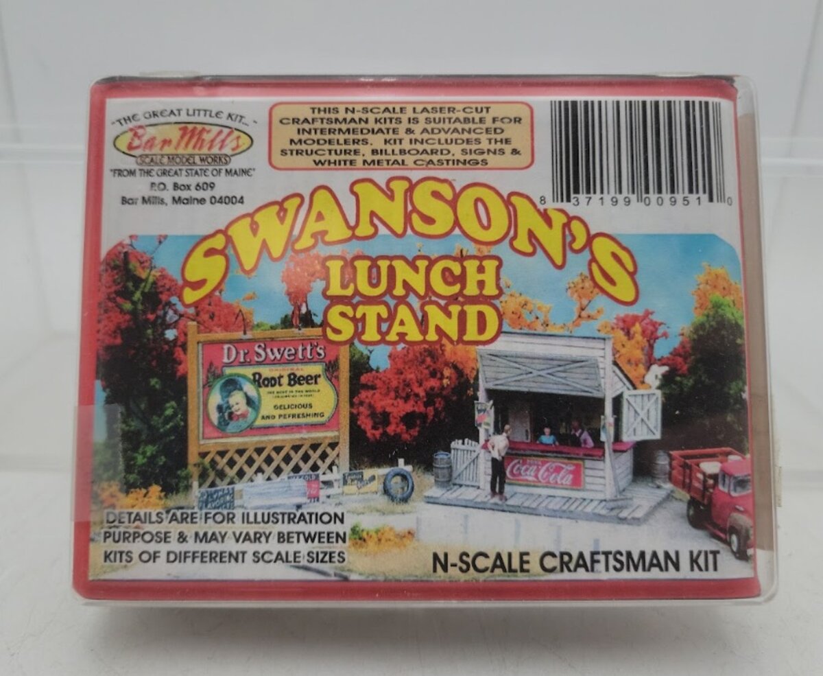 Bar Mills 0951 N Scale Swanson's Lunch Stand Counter Craftsman Kit