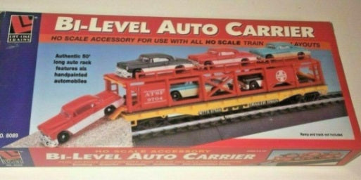Life Like 8089 HO Scale Bi-Level Auto Carrier W/ 6 Chevy Citations Kit