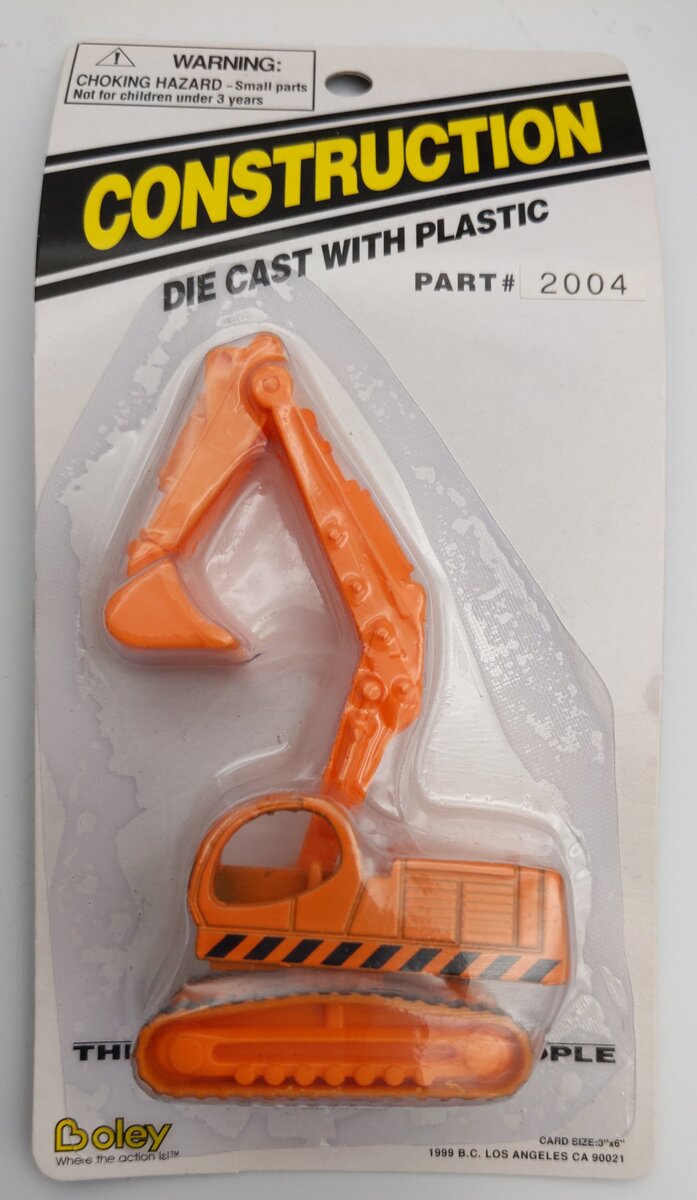 Boley 2004 1:87 Die-Cast Orange Construction Crane with Plastic