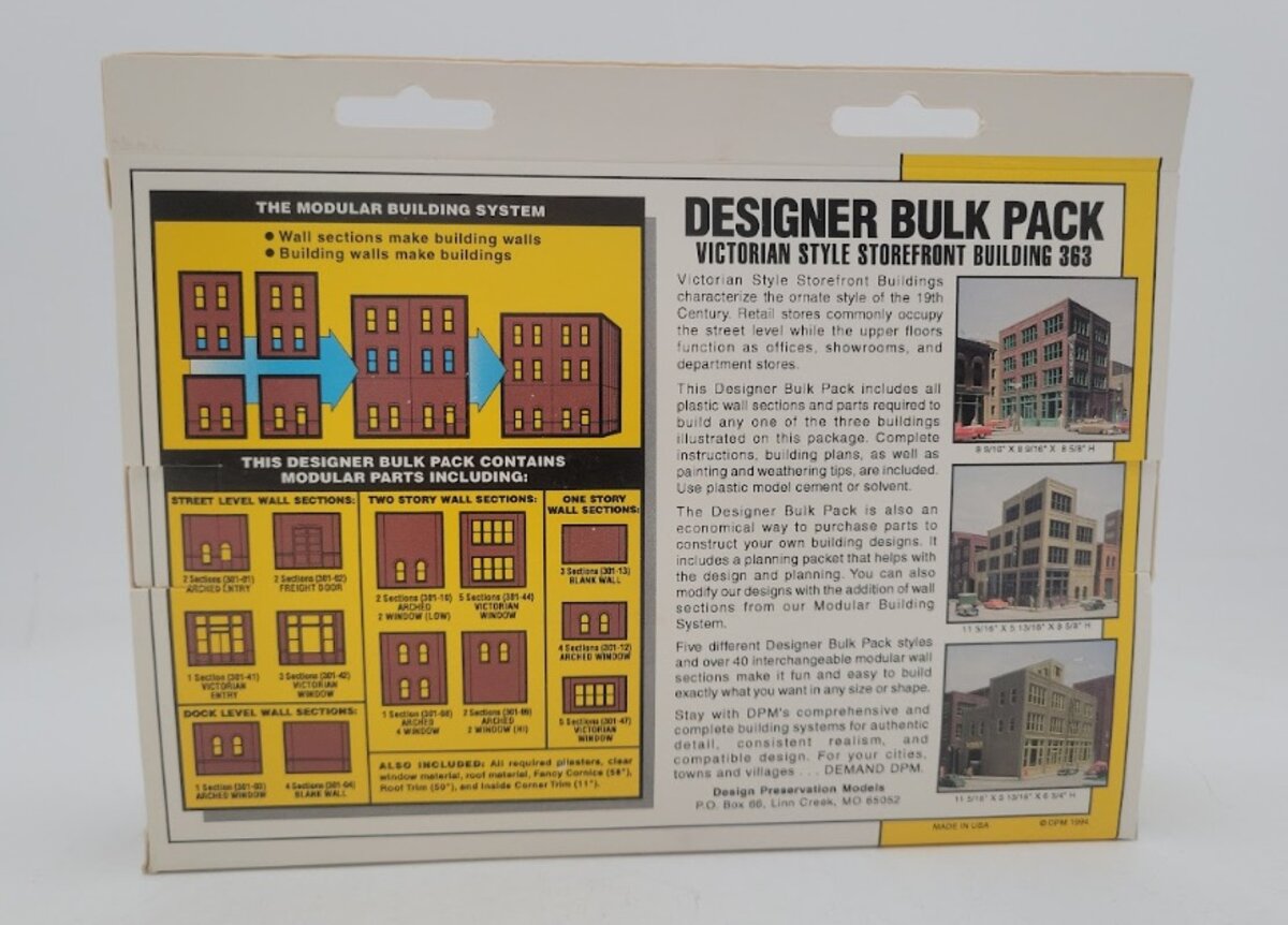 DPM 36300 HO Scale Designer Bulk Pack Victorian Style Storefront Building Kit