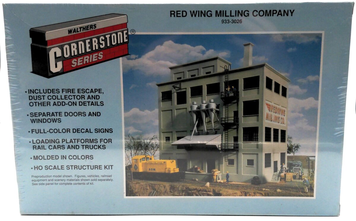 Walthers 933-3026 HO Scale CornerStone Red Wing Milling Company Structure Kit