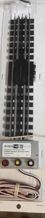Gargraves 110 O Gauge 3 Rail Phantom Stainless Uncouple/Unload Track Section