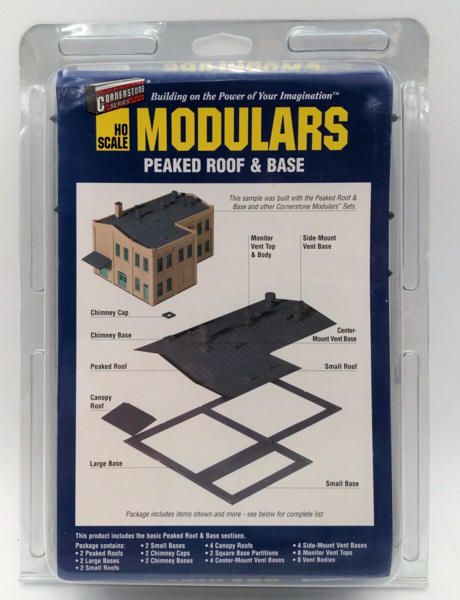 Walthers 933-3720 HO Walthers Modulars Peaked Roof & Base Kit