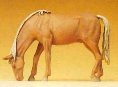 Preiser 47023 G Brown Animals Horse Grazing Figure