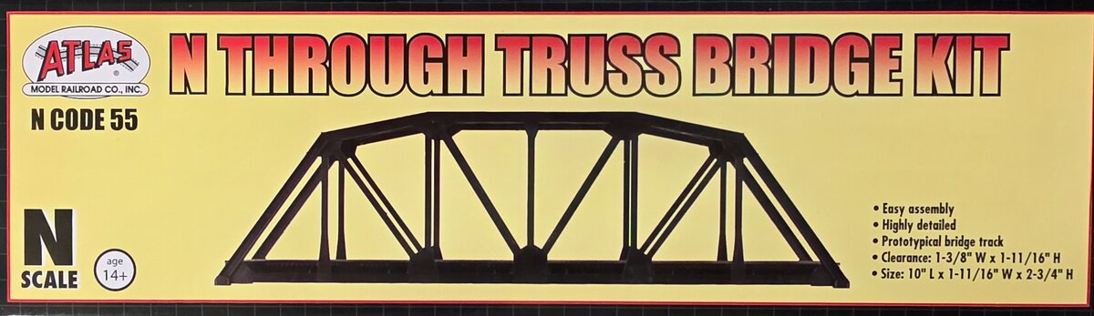 Atlas 2070 N Code 55 Black Through Truss Bridge Kit