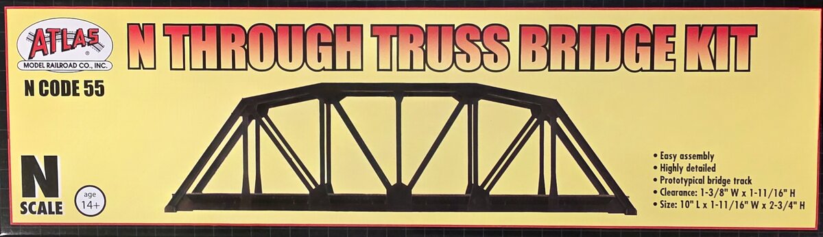 Atlas 2071 N Code 55 Silver Through Truss Bridge Kit
