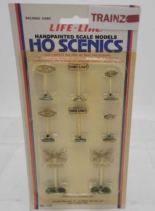 Life Like 1133 HO Scale Railroad Signs (Pack of 8)