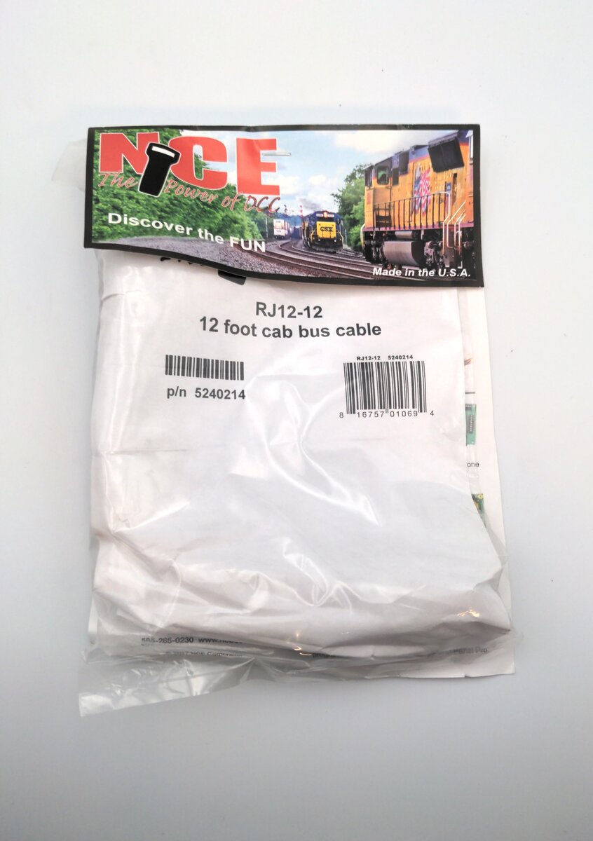 NCE 214 RJ12-12 Wire Straight Cab Bus Cable