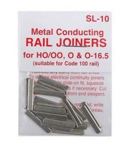 Peco SL-10 OO/HO/O & O-16.5 NS Rail Joiners for Code 100/124 Rail (Pack of 24)