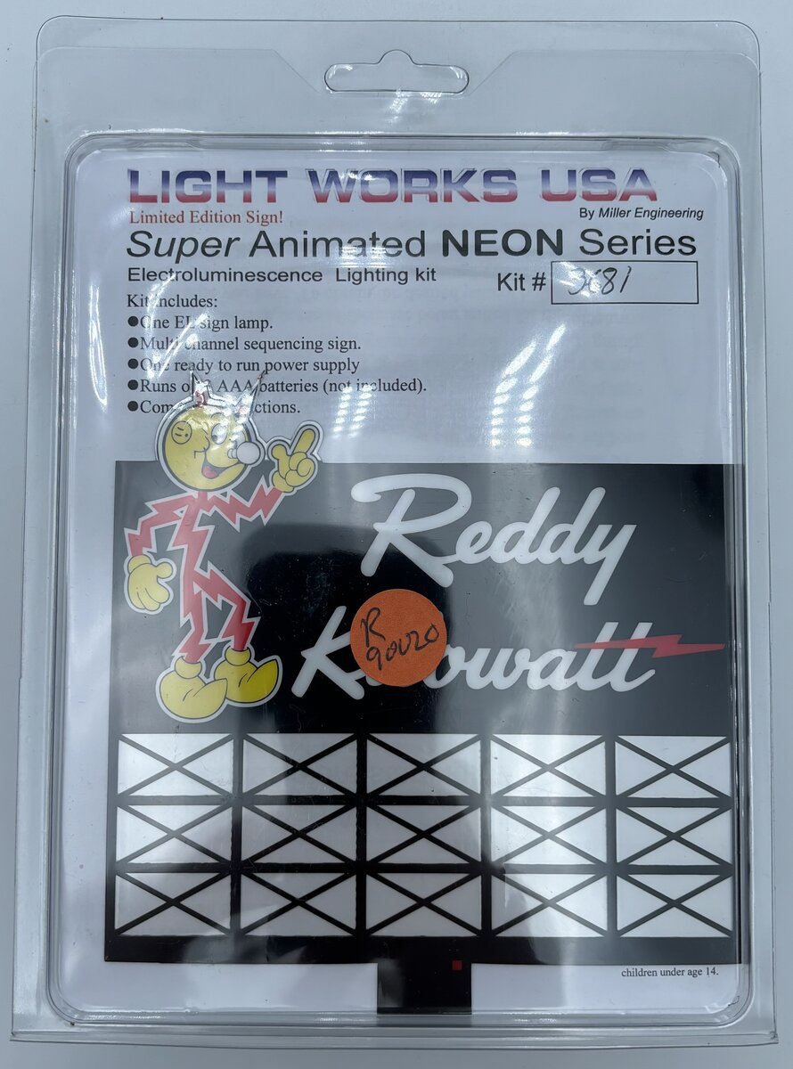 Miller Engineering 3681 HO/O Reddy Kilowatt Animated Neon Billboard