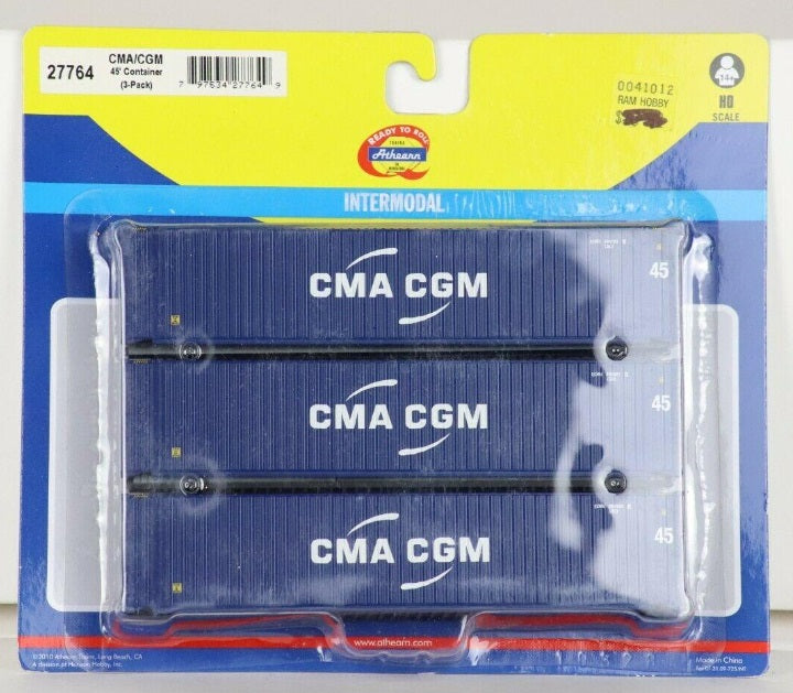 Athearn 27764 HO CMA/CGM 45'' Container #2 (Set of 3)