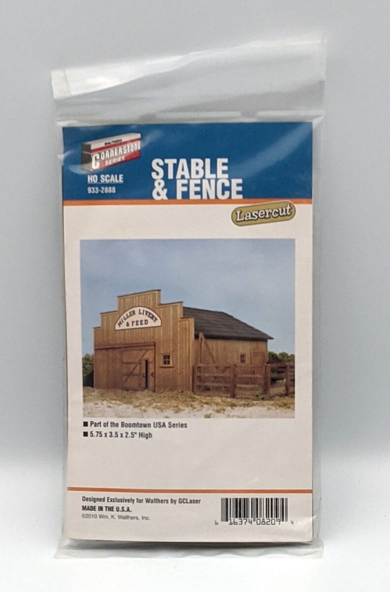 Walthers 2888 HO Boomtown Stable & Fence Lasercut