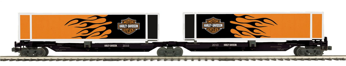 MTH 20-95089 O Harley-Davidson Spine Car Set w/ 2 48' Containers (Set of 2)