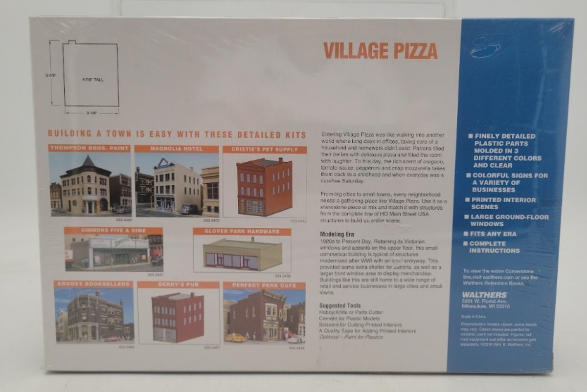 Walthers 933-3469 HO Scale CornerStone Series Village Pizza Structure Kit