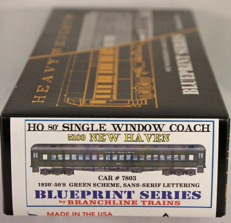 Branchline 5103 HO New Haven 80' Single Window Coach # 7803 Kit