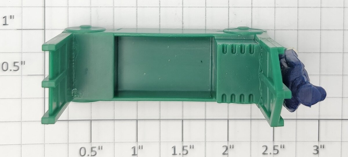 Lionel 2323-23 Dark Green Baggage Truck (Modern Design) with Painted Figure