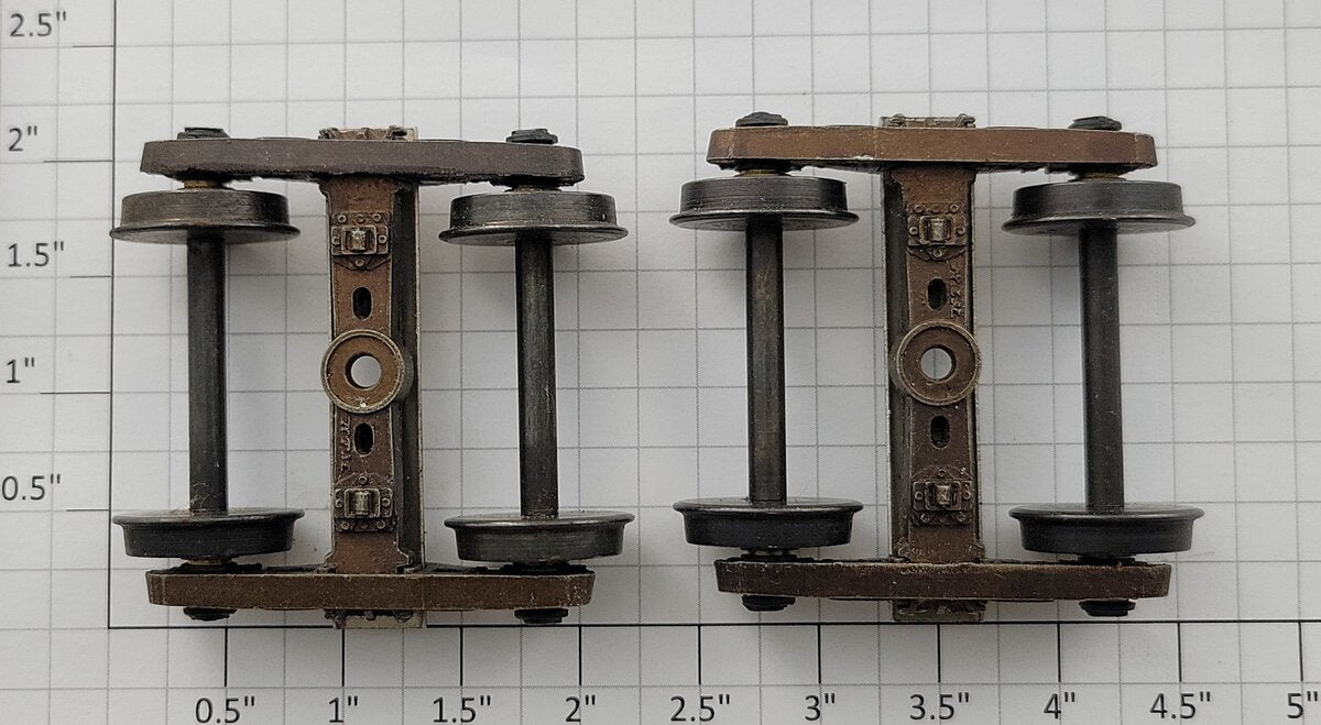 KTM T-109 O Scale Cast Sprung 2-Rail Roller Bearing Truck Set