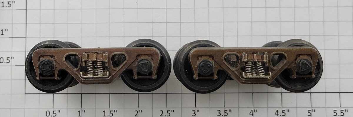 KTM T-109 O Scale Cast Sprung 2-Rail Roller Bearing Truck Set