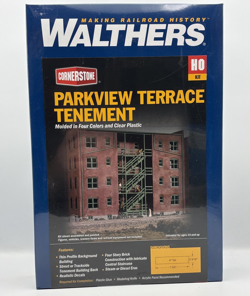 Walthers 933-3177 HO Parkview Terrace Tenement Background Building Kit