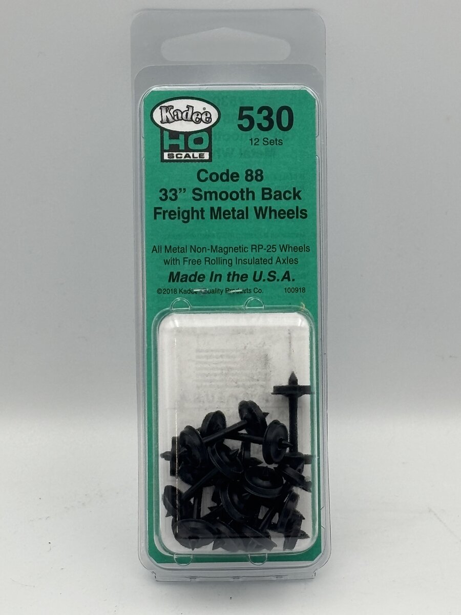 Kadee 530 HO Code 88 (.088) 33 Smooth-Back RP-25 Wheelsets