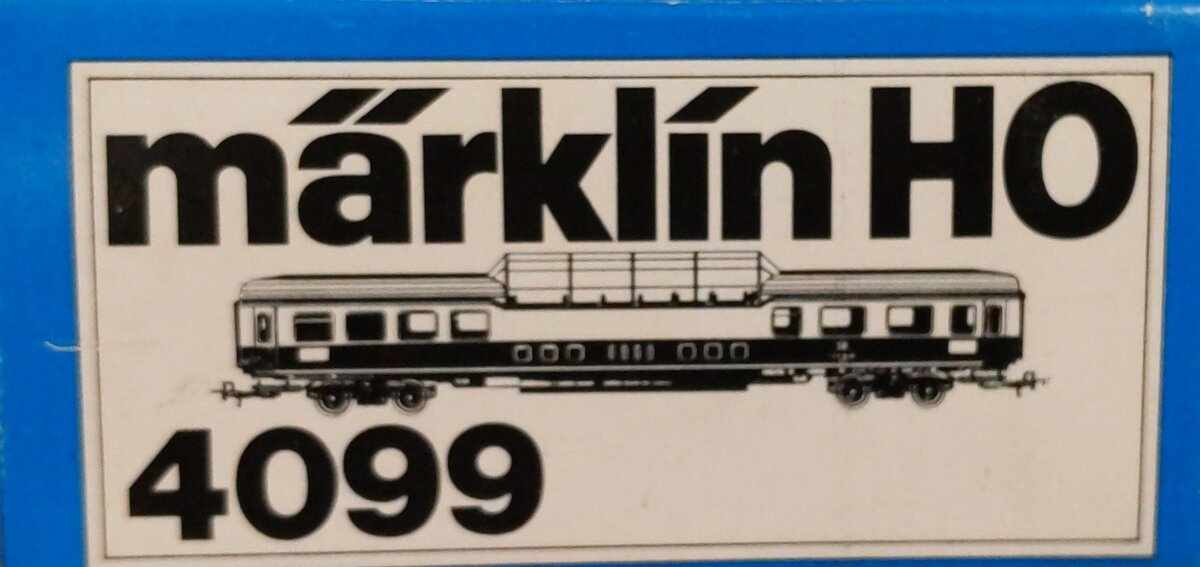 Marklin 4099 1st Class DB ADumh Observation Coach Car #:61 80 19-90 016-5