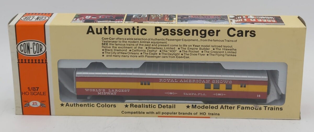 Con-Cor 0001-000928 HO Royal American Shows 72 Ft RPO/Baggage Car Kit