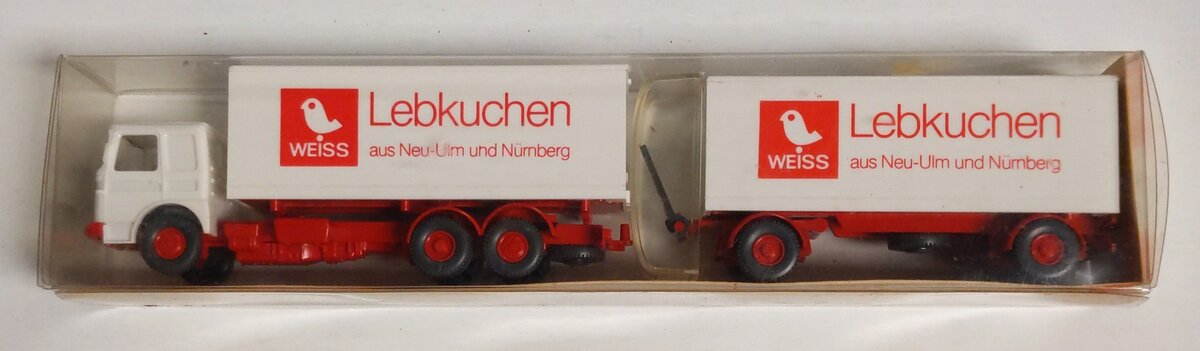 Wiking 471 HO Scale Weiss Lebkuchen Double Tractor Trailer Plastic Model Car