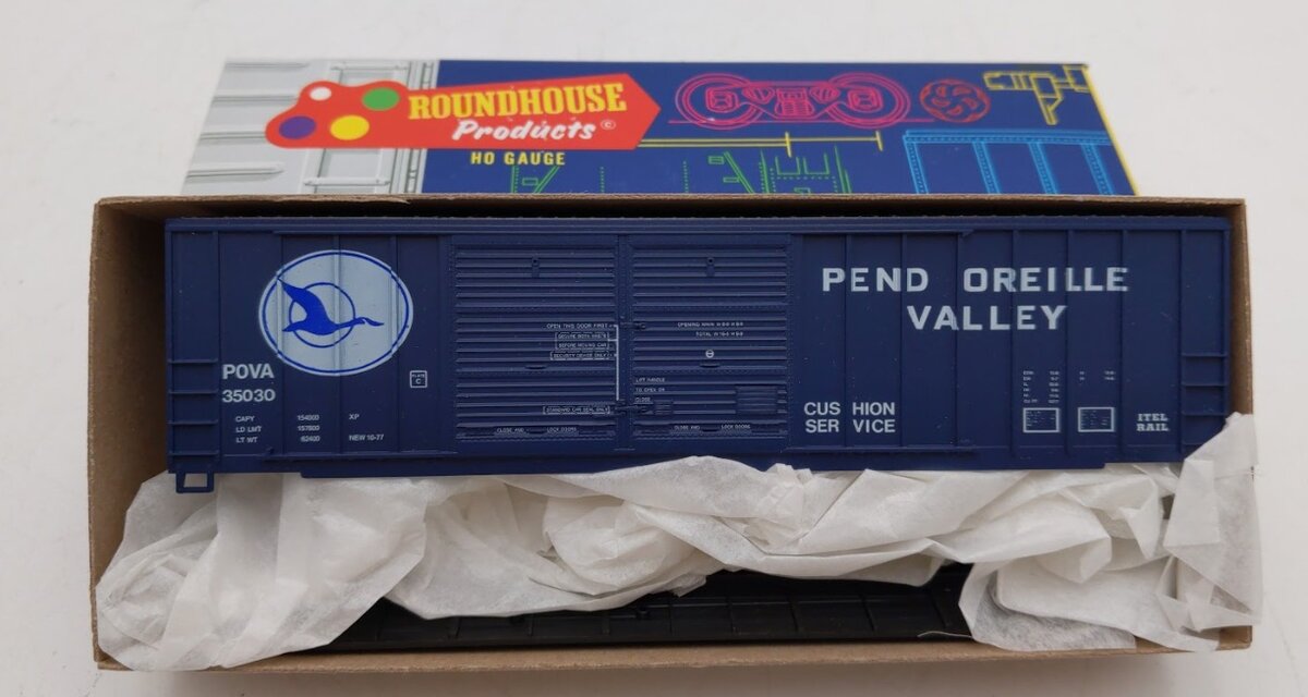 Roundhouse 3644 HO Scale Pend Oreille Valley 50' FMC DD Boxcar # 35030 Kit