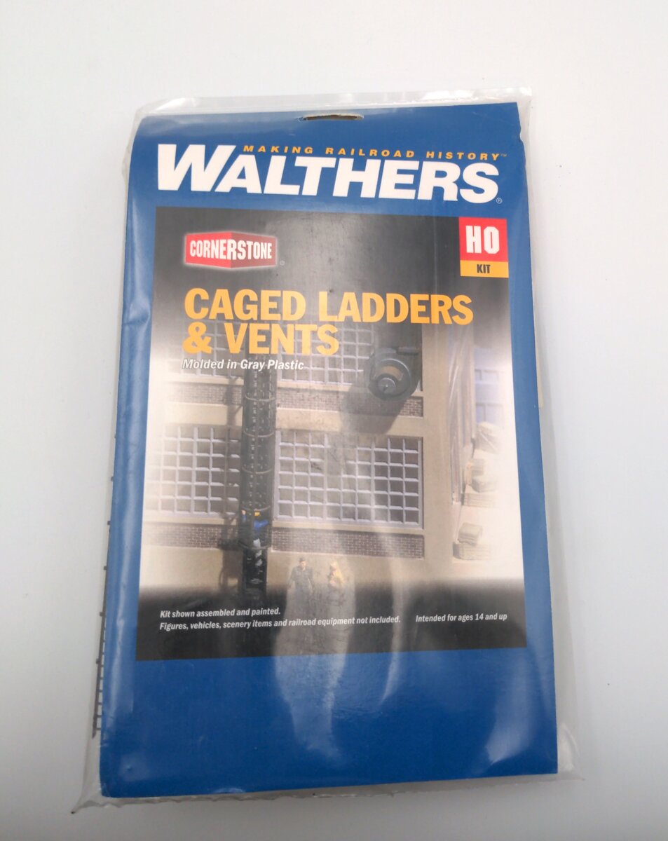 Walthers 933-3515 HO Safety Cage Ladders & Wall Vents Plastic Kit (Pack of 5)
